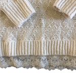 Anthropologie Knitted & Knotted Cream Lace Bottom Hem Women’s Sweater XS Photo 6