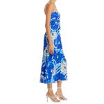 Farm Rio  NWT Women’s Size L Blue White Tropical Groove Cutout Detail Midi Dress Photo 2