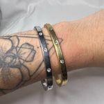 Silver and Gold Rhinestone Bangle Bracelets Photo 6