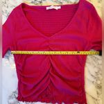 All in Favor NWOT Hot Pink Ruched Top size Large Photo 3