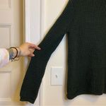 Jenni Kayne  Wool Blend Waffle Knit Turtleneck Sweater in Dark Green Sz Small Photo 4