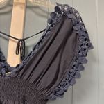 Vintage Havana Abercrombie Fitch " Cornflower Blue‎ Crochet Top Women's Juniors M Photo 5