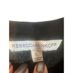 Rebecca Minkoff  Black Gracie Cold Shoulder Ruffle Knit Sweater Woman Sz L Photo 7