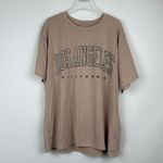 Los Angeles California T Shirts Short Sleeve Graphic Crew Neck Top Medium Beige Tan Photo 2