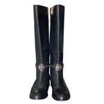 Michael Kors Black Leather Knee High Rising Boots size 8 Photo 1