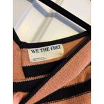 We The Free  Striped V Neck Sweater Pink Black Asymmetrical Size L Photo 4