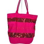 Victoria's Secret | | Large Deep Hot Pink Sequin Tote Travel Bag Photo 0