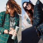 ANINE BING  Madeline Blazer In Green Plaid Size Medium Photo 3