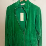 Suzie Kondi NWT - Unisex Zip Jacket Velour Jelly Bean Green Track Full Zip Photo 3