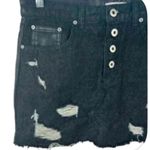 Dance & Marvel Women's Distressed Black Denim faux leather Mini Skirt Size M Photo 11