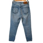 Moussy Vintage Glen Boy Straight High Waisted Barrel Jeans Size 26 Minimalist Blue Photo 7