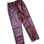 Madewell  The Perfect Vintage Faux Leather Edition Red Straight Leg Pants 25 NWT Photo 0