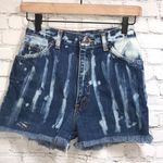 Vintage Denim Shorts Hand bleached Short 1990’s Size 10 Photo 0