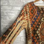 Fresh of LA Bohemian Geometric Print Dress Multicolor Size 2X Brown Photo 3