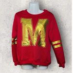 Love Brand Women's Size Medium Foil Print M Quilted Sweatshirt Red NEW Photo 0