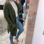 None Green knit sweater cardigan with pockets size medium/large Photo 2