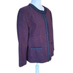 Talbots Tweed Jacket Blazer Purple Blue Red Speckle Wool Blend Womens 14 Petite Photo 2