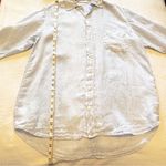 CP Shades Romy Linen Shirt Blue White Stripe Print size Small Photo 5