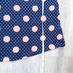 Charter Club  Women Petite Supima 100% Cotton Navy Pink Polka Dot 3/4 Sleeve Top Photo 3