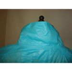 Athleta New  Wind Breaker Rain Jacket Full Zip L Aqua Blue Yellow Pockets Cinch Photo 1