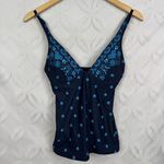 Seafolly  Sunflower Border V Neck Blue Floral Singlet‎ Tankini Size 4 NWOT Photo 11