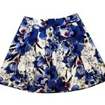 White House | Black Market  Skirt Blue White Floral Pleated, Sz 12 Photo 5