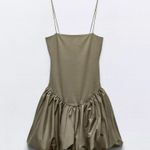ZARA  Mixed Rib Poplin Balloon Dress Photo 1