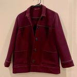 Vintage oversized coatigan blazer shirt jacket maroon purple small Red Photo 0