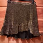 Michael Kors  Women's Skirt Size Small Ruffle Hem Gold Metallic NWT Photo 0