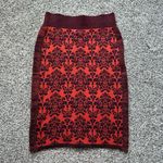 Anthropologie Moth red, orange & black knit pencil skirt size XS Photo 2