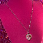 Baby Pink Heart Rhinestone Necklace Sterling Silver 925 Photo 12