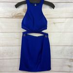 La Femme  Sexy Short Mini Cutout Cocktail Dress Blue Rhinestones Size 2 S… Photo 2