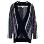 Misook  Exclusive. Long sleeve sweater jacket.  Cardigan.‎ XS. Black/Purple Photo 8