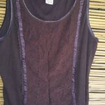 Faded Glory FG 26/28 Plum Brown Lace Trim Tank Top Plus Photo 0