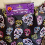 Sugar Skull Backpack Black lightweight festive drawstring bag New OS Photo 1