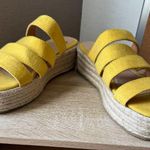 Toes Yellow Espadrille Platform Sandals - Size 10 Photo 4