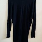 Enza Costa soft Midi Dress in Black dolman sleeve with thumb holes and crew neck Size M Photo 1