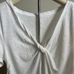 A New Day Women's White Short Sleeve Linen V-Neck T-Shirt - Size Large - NWT Photo 2
