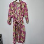 Print Fresh Womens Organic Cotton Bagheera Jungle Print Long Robe Pink Sz L/XL Photo 1