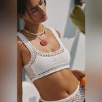 Beach Riot NWT Elliot Crochet White Bikini Set L Photo 2