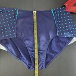 Spanx  Swim Navy and Blue Polka Dot Flirty Skirted Swim Bottom NWT Size 12 Photo 11