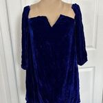 Line and Dot  Blue Velvet Strapless V-Neck Mini Dress Size XS Photo 0