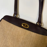 Etienne Aigner Vintage Structured Satchel – Woven Straw & Leather – Brown/Beige Photo 0