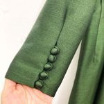 Chester Weinberg Dress 8 Vtg 60s Green Silk Cocktail Gown Covered Buttons Photo 7
