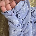 Sugar Thrillz Lavender Purple Paisley Ruched Tie Crop Top Large NWT Photo 6