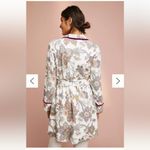 Anthropologie  Floreat Brushed Fleece Robe Women’s Size XS/S Cream Paisley Floral Photo 4