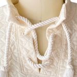 Madewell NWOT ~  Cream Quilted Knit Lace Up Cord Pockets Sweatshirt ~ LARGE Photo 6