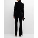 Anthropologie NWT Le Superbe Bianca Embellished Velvet Flare Pants Black Studded Size‎ 6 Photo 3