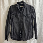 Madewell  Black Washed Denim Button Up. Size M.  Photo 0