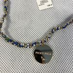 Picky Pica NWT Necklaces Mix of Cotton fabric, Silver Chain and Brass Plate Photo 3